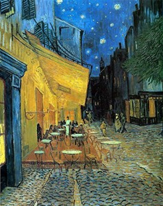 Wieco Art - Cafe Terrace at Night Large Modern Giclee Canvas Prints Vincent Van Gogh Artwork Oil Paintings Reproduction Landscape Picture Photo Printed on Canvas Wall Art for Living Room Decorations