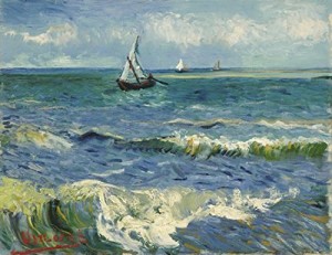 Wieco Art - Seascape at Saintes Maries by Vincent Van Gogh Oil Paintings Reproduction Modern Giclee Canvas Prints Sea Pictures Paintings on Canvas Wall Art for Home and office Decorations