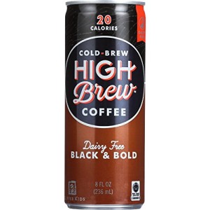 High Brew Coffee - Ready to Drink - Black and Bold - Dairy Free - 8 oz - Case of 12 - 20 Calories