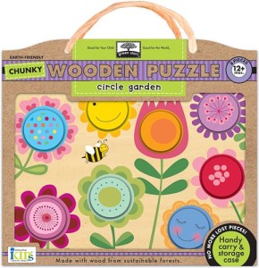 Innovative Kids Green Start Chunky Wooden Puzzles: Circle Garden Puzzle