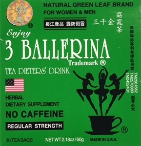 3 Pack of 3 Ballerina Dieters Tea for Men and Women (3 Boxes of 30 Tea Bags)