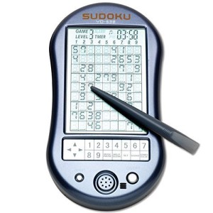 Bits and Pieces - Deluxe Sudoku Handheld Game - Electronic Pocket Size Sudoku Game, LED Screen, Great Gift - Measures 2-3/4" wide x 4-3/4" long x 3/4" deep