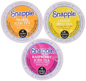 30 Pack - Snapple Variety Iced Tea Sampler K-Cup for Keurig Brewers - Lemon, Raspberry, Peach