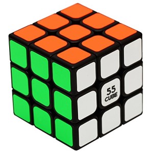 55cube, Anti-pop Speed Cube, Quicker, Easier & More Precisely Than Original Speed Cube, Super-durable, Vivid Color 3x3 Puzzle Cube, 3 Layer Speed Cube 2.2" Black, 100% Money Back Guarantee!