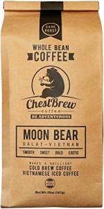 ChestBrew Moon Bear Whole Bean Coffee From Vietnam, the Best Bean for Hot or Iced Coffee - 20 Ounce Bag