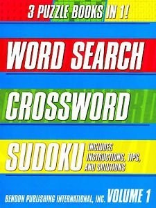 3 in 1 Puzzle Books In 1 Book (Word Search, Crossword, Sudoku) Volume 1
