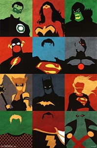 Justice League, Minimalist, 22" x 34", Wall Poster