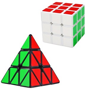 Rubik Cube,Pyraminx / Pyramid,Speed Cube,2-PACK