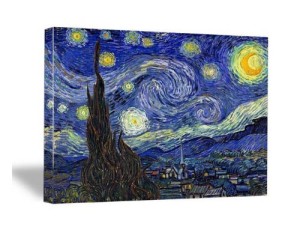 Wieco Art - Starry Night by Van Gogh Famous Oil Paintings Reproduction Modern Giclee Canvas Prints Artwork Abstract Landscape Pictures Printed on Canvas Wall Art for Home Office Decorations