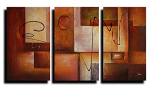 Amoy Art- Geometric Graphes- Modern Canvas Art Wall Decor Abstract Oil Painting on Canvas Wall Art Framed Ready to Hang (16inx24inx3)