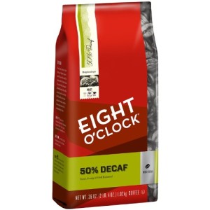 Eight O'Clock 50% Decaf Whole Bean Coffee, 36-Ounce