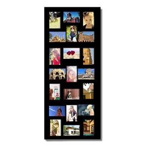 Adeco [PF0245] Decorative Black Wood Wall Hanging Collage Picture Photo Frame, 21 Openings, 4x6 inches