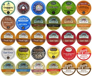 30-count Top Brand Coffee, Tea, Cider, Hot Cocoa and Cappuccino K-Cup Variety Sampler Pack, Single-Serve Cups for Keurig Brewers