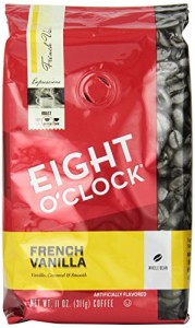 Eight O'Clock French Vanilla Whole Bean Coffee, 11-Ounce Bags (Pack of 6)