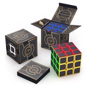 aGreatLife 3x3x3 Carbon Fiber Sticker Speed Cube: Expand Your Mind With Hours of Logical Fun - Easily Twist With Superior Cornering - Hand-Held Games That Educate