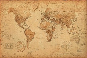 World Map (Antique) Art  24x36 Poster